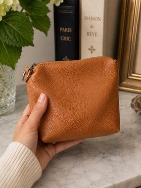 Chic Tan Leather Bag Vintage Made In Italy
